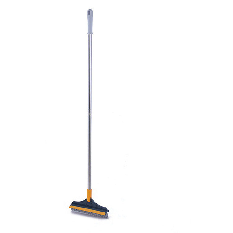 Swift Sweep Floor Gap Cleaning Broom: Dual-Action Rubber Wiper and Bristles