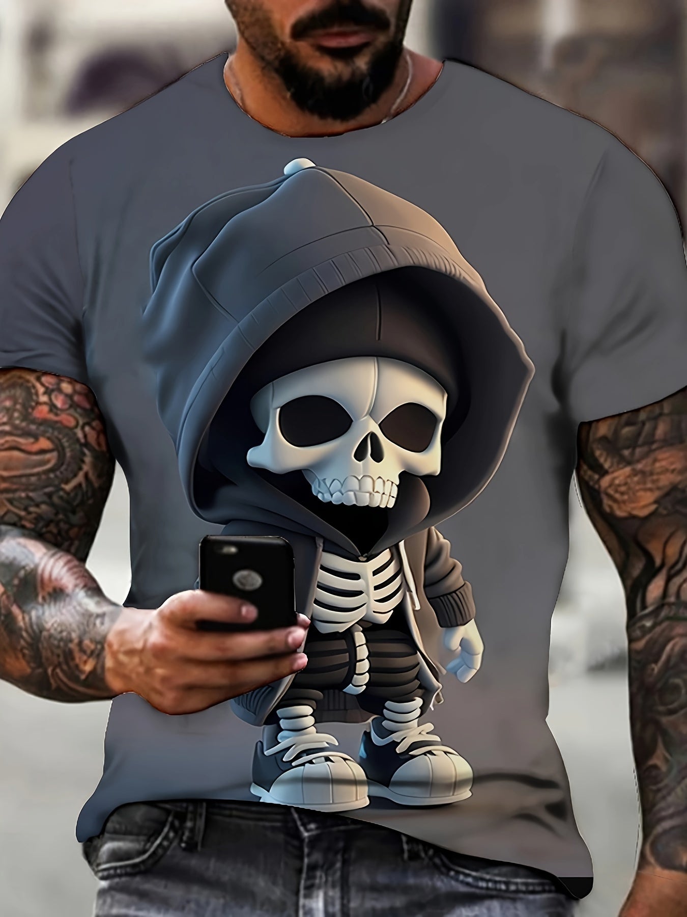 Skull Vibes" Novelty Crew Neck Tee