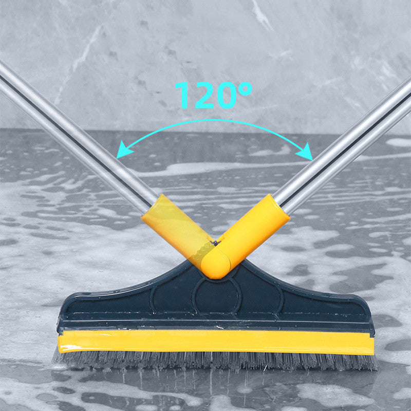 Swift Sweep Floor Gap Cleaning Broom: Dual-Action Rubber Wiper and Bristles