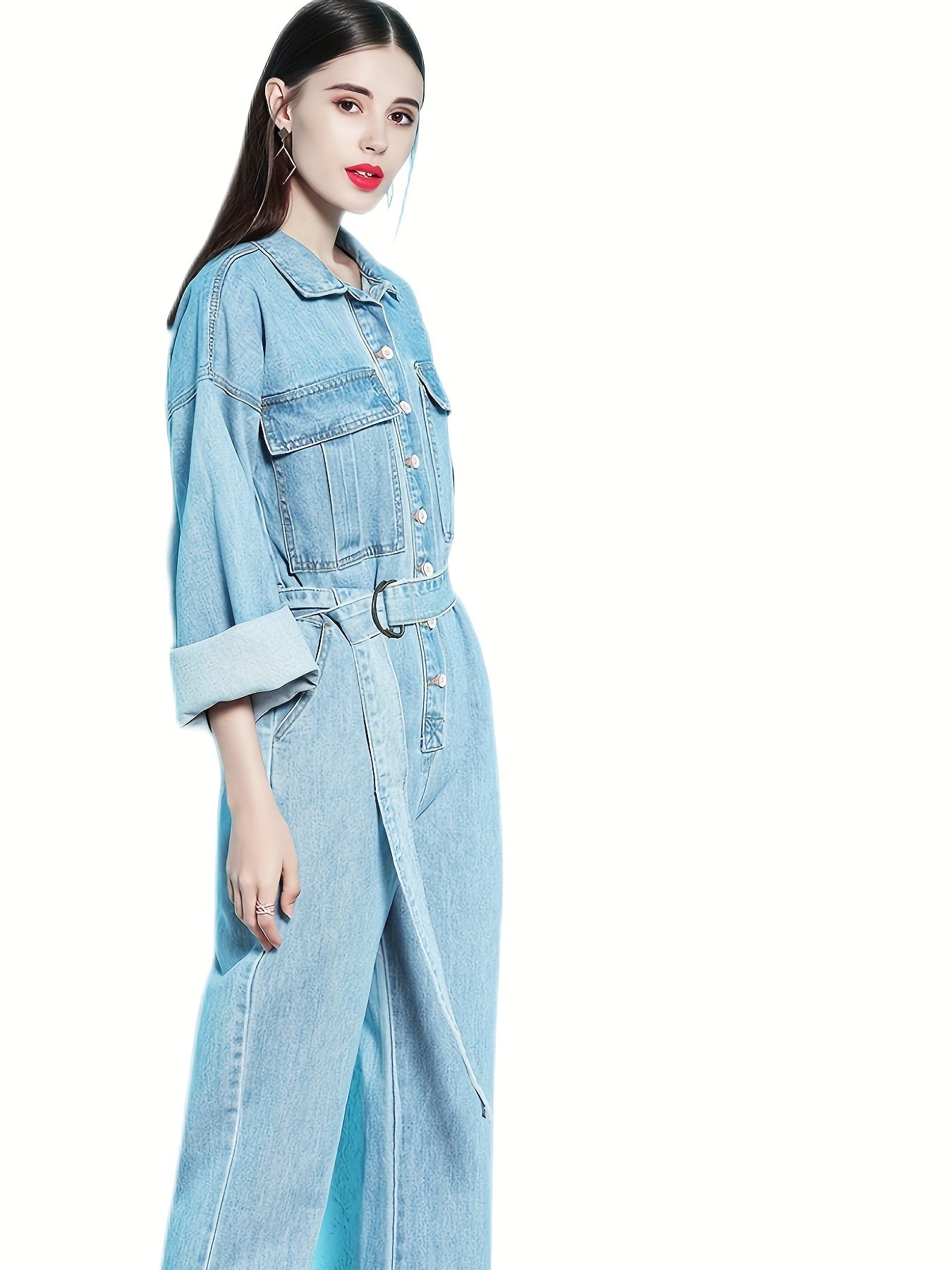 👖 "Casual Comfort" Blue Denim Jumpsuit 🌟