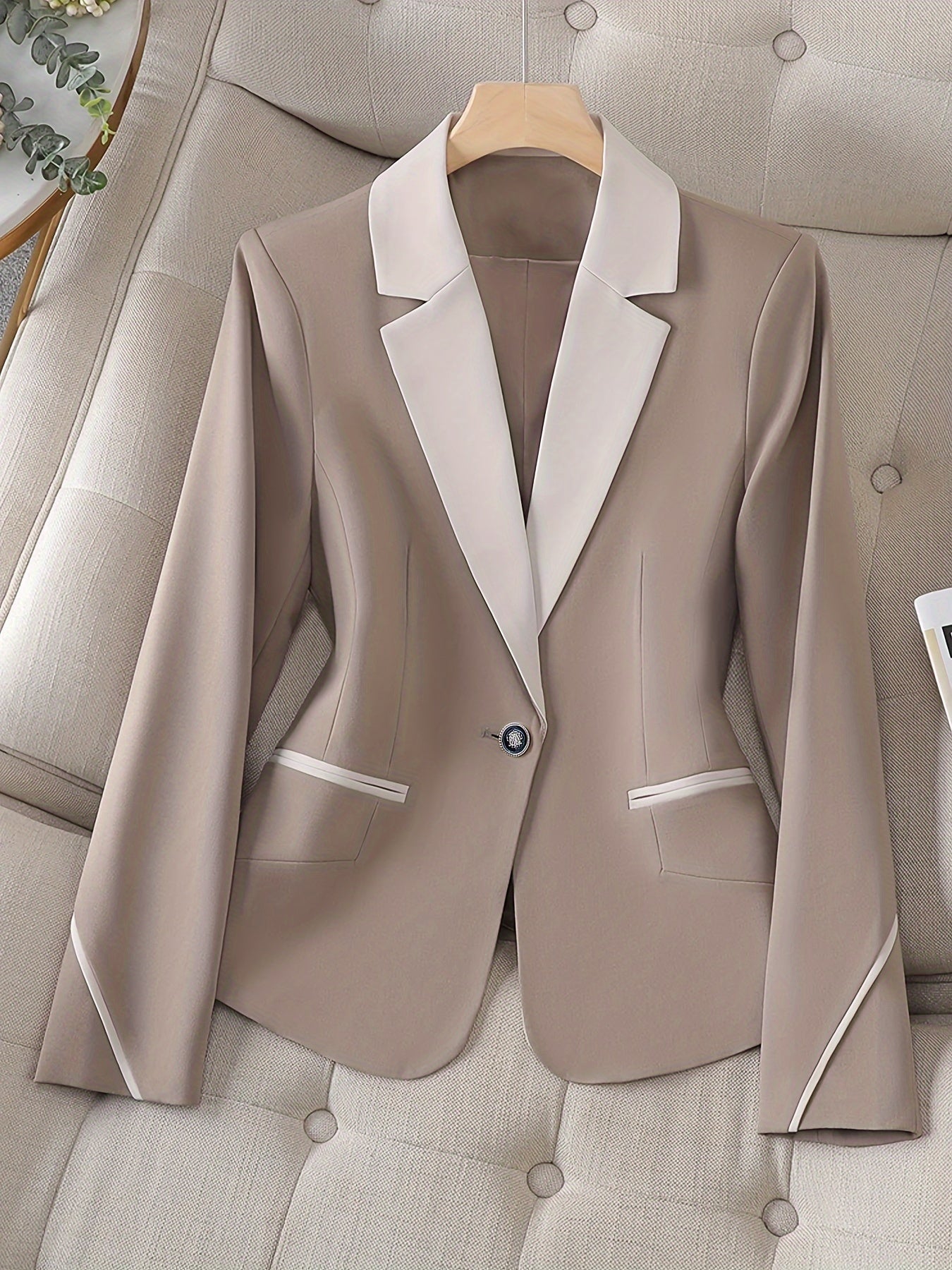 Button Front Lapel Blazer