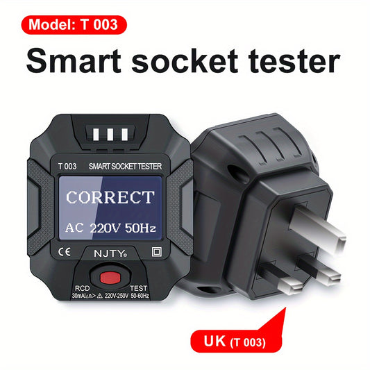 T003 British Standard  Socket Tester: Multi-Functional Appliance Socket Detector With Zero Fire & Ground Wire Detection