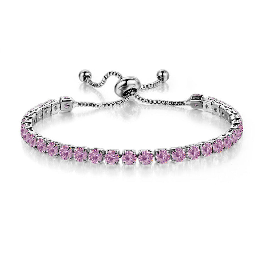 Radiant Glow Round Zircon Tennis Bracelet: Elegance in Every Sparkle