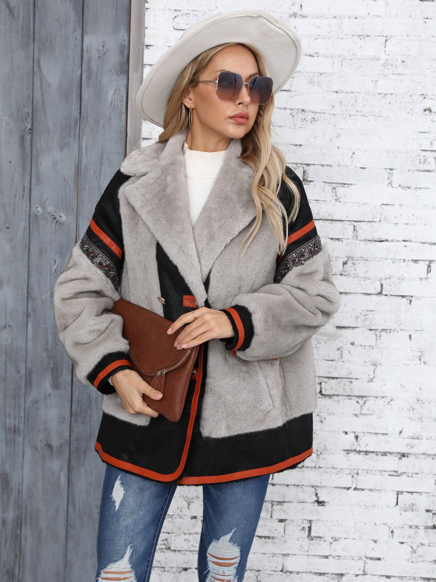 Cozy Color Block Fuzzy Jacket 🧥✨