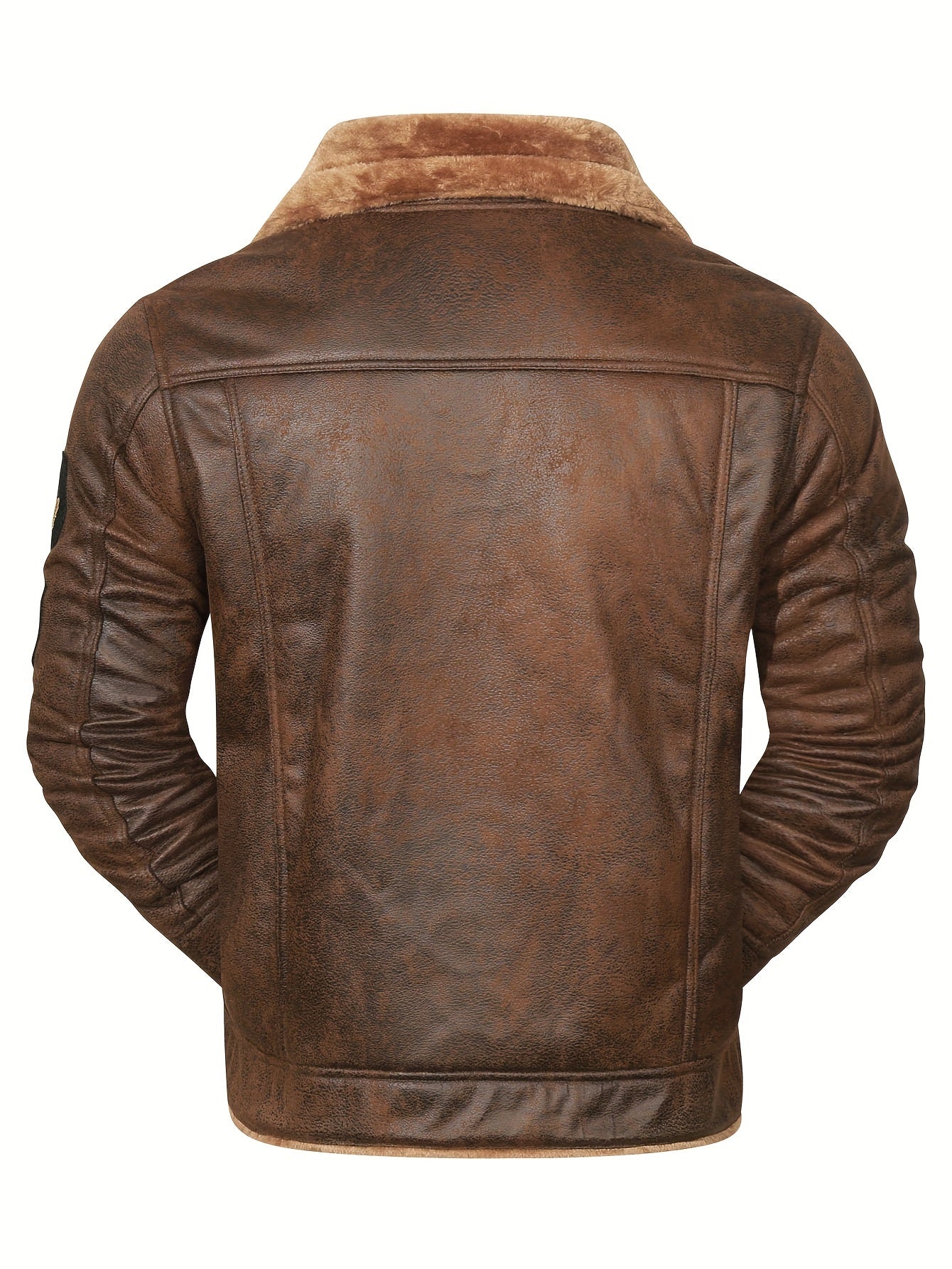 🧥 Men's Faux Leather Jacket - Fleece Thermal Button-Up Outerwear for Winter ❄️