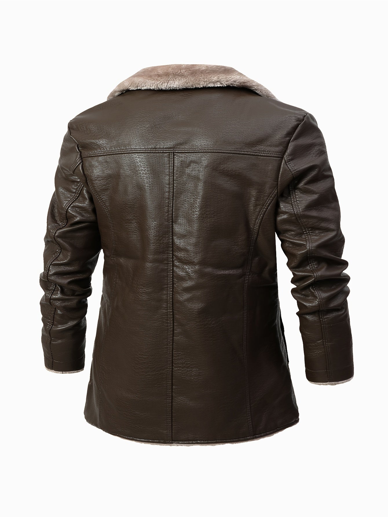 🖤 Plus Size Men's Solid PU Leather Jacket - Trendy Winter Casual Cool Jacket for Big & Tall Males