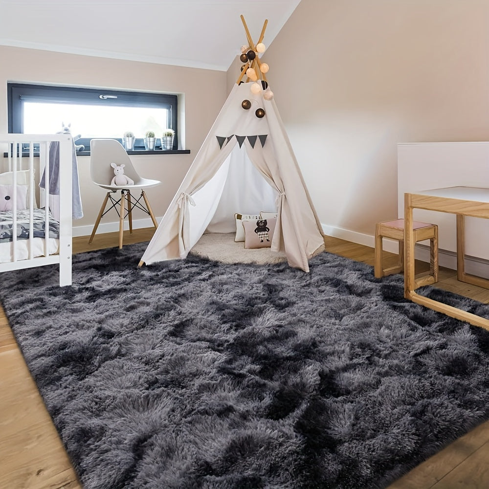 🖤 Soft & Fluffy Shaggy Area Rug in Dark Gray 🖤