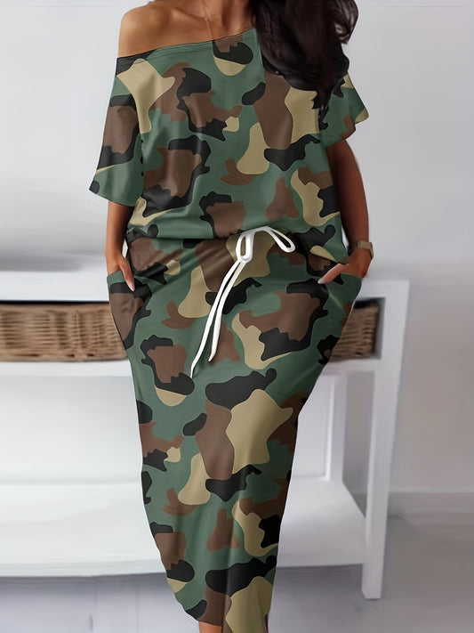 Camo Chic™ Plus Size Two-Piece Set 🌿👚