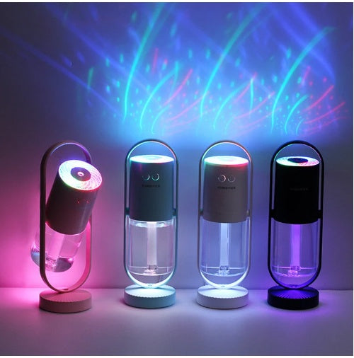 Aqua Aura Magic Shadow USB Air Humidifier: Projection Night Lights and Ultrasonic Mist Maker for Home and Office Air Purification