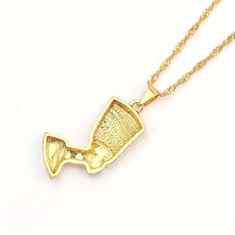 👑 Classic 14K Gold Plated Egyptian Pharaoh Head Hip-Hop Pendant Necklace 👑