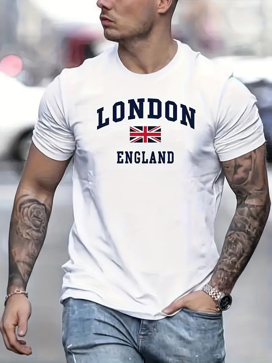 🇬🇧 Men's 100% Cotton LONDON ENGLAND Graphic Print T-shirt