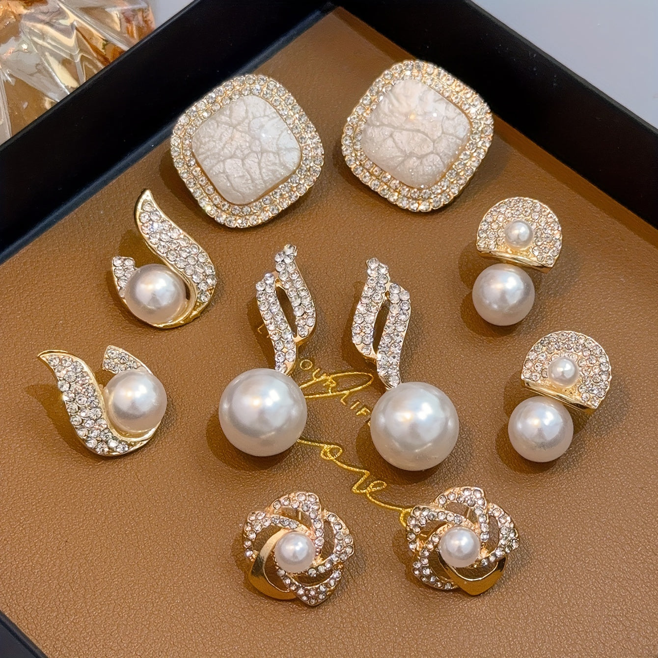 ✨ Pearl Breeze Earring Set – Luxe Floral Collection 🌸