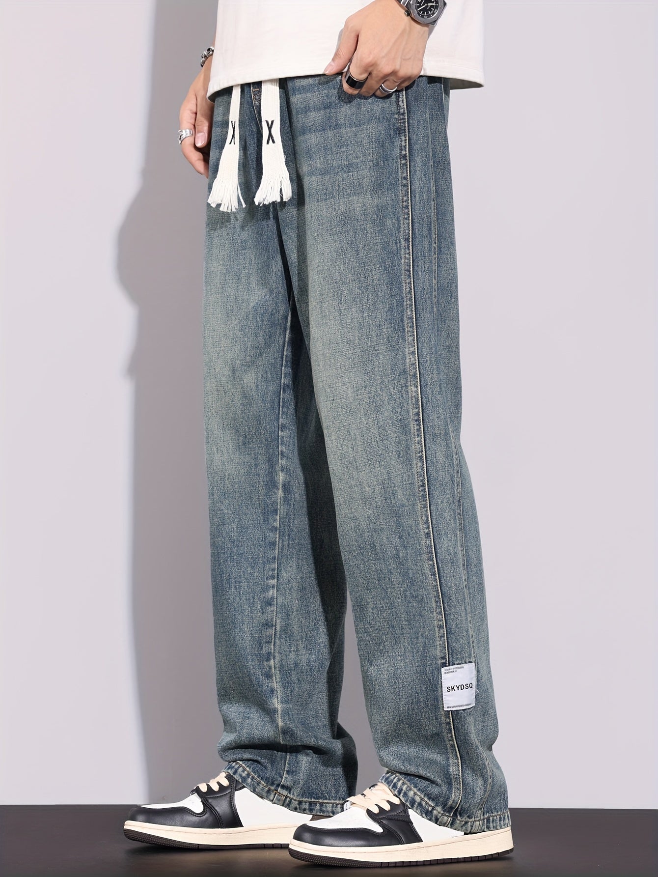 Urban Explorer" Loose Washed Denim Trousers