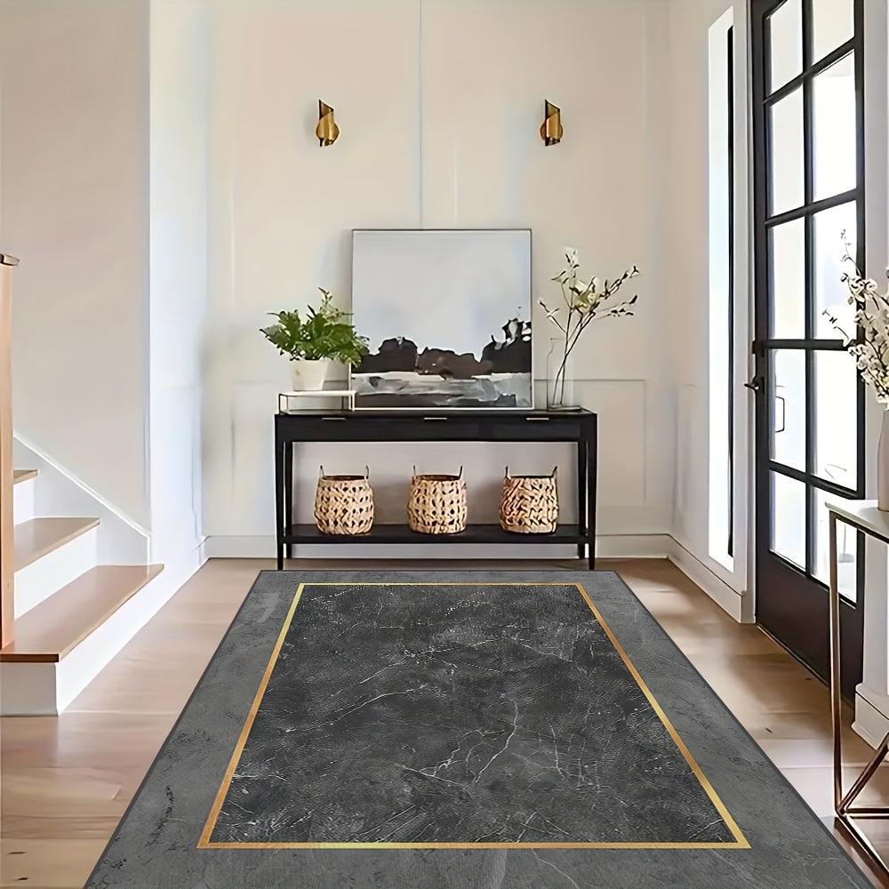 🌟 Velvet Luxe: Gray Distressed Area Rug 🛋️