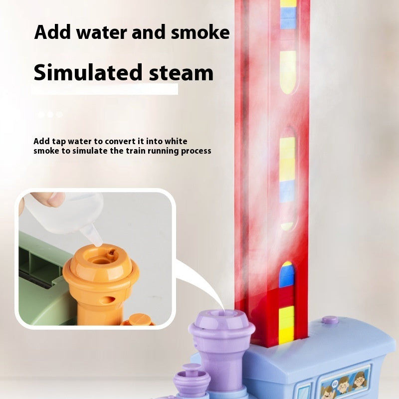 Domino Train Automatic Delivery Card With Spray Smoke Luminous Band Music