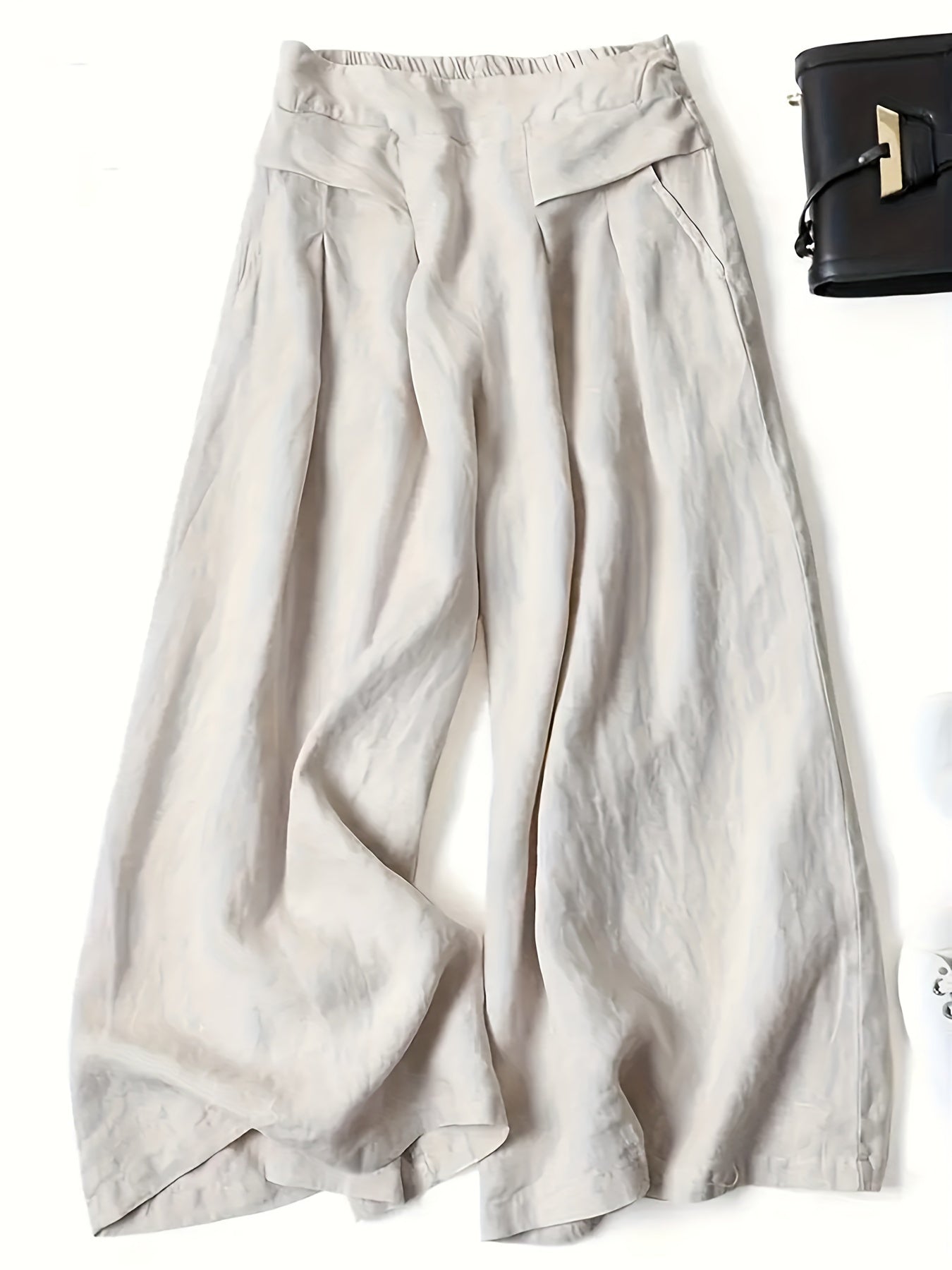 🌟 Chic High-Waist Solid Color Palazzo Pants