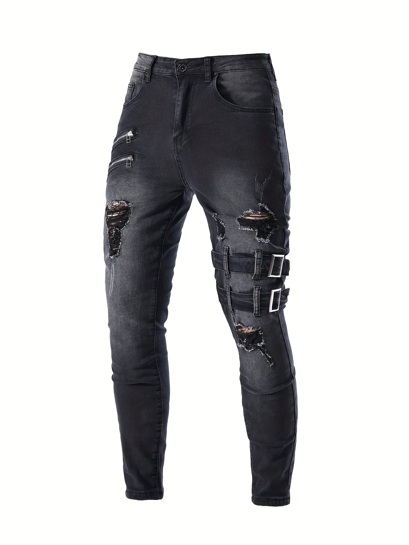 🛵 Trendy Men's Casual Skinny Biker Jeans 🛵