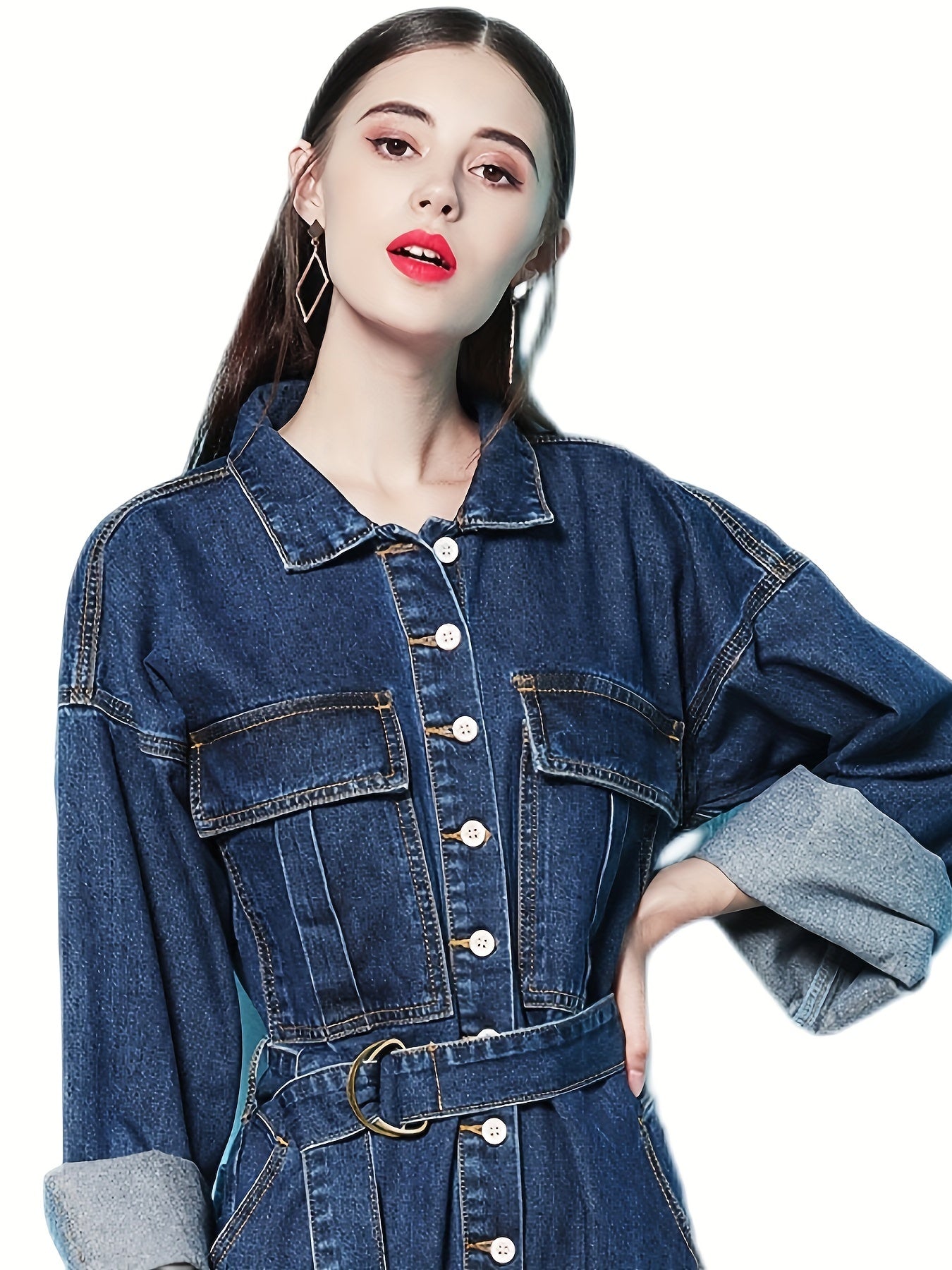 👖 "Casual Comfort" Blue Denim Jumpsuit 🌟