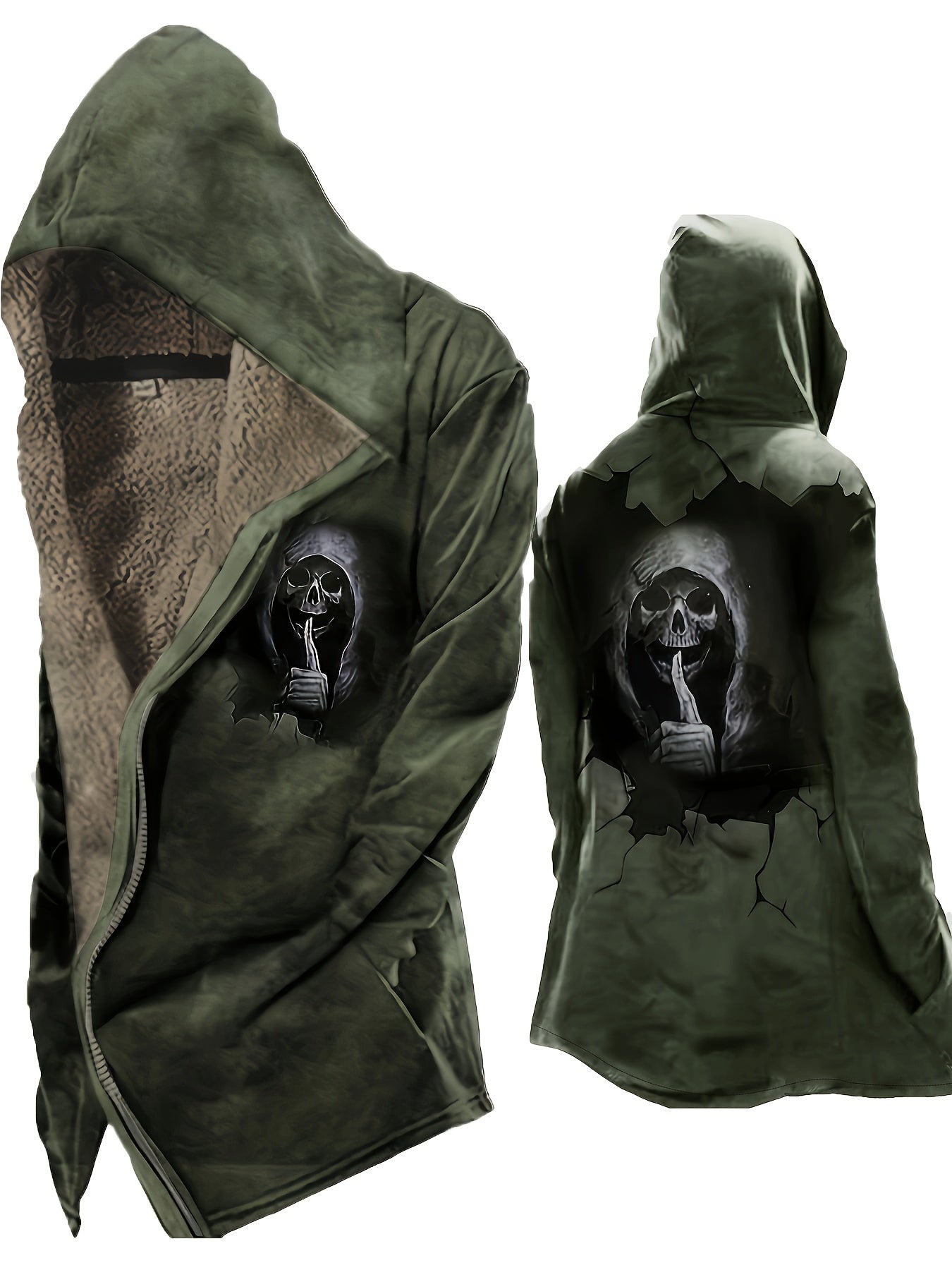 🔥 Vortex Skull: Vintage 3D Tactical Fleece Jacket 🏴