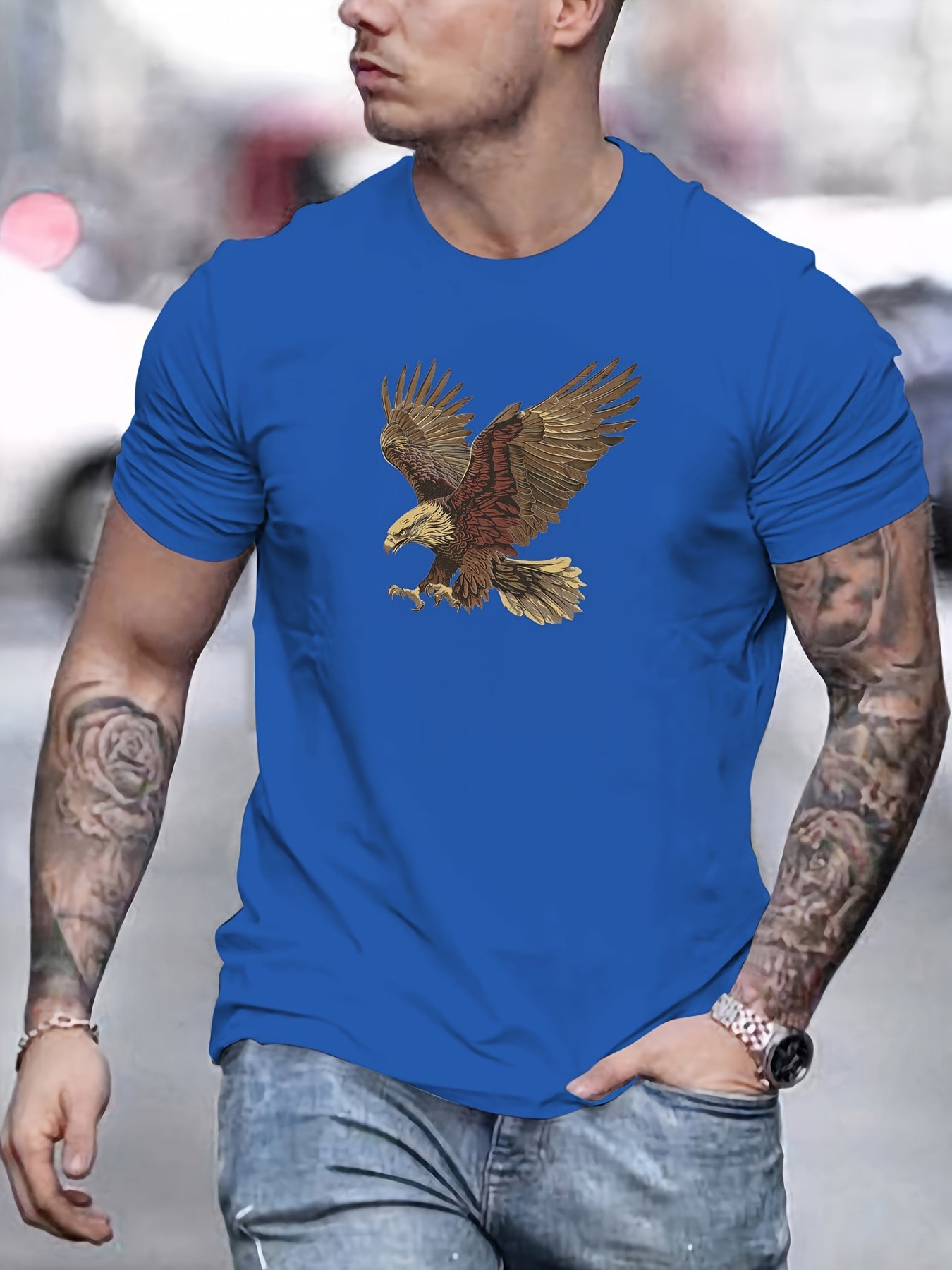 Men's Summer Bird Emblem Crew Neck T-Shirt 🕊️👕