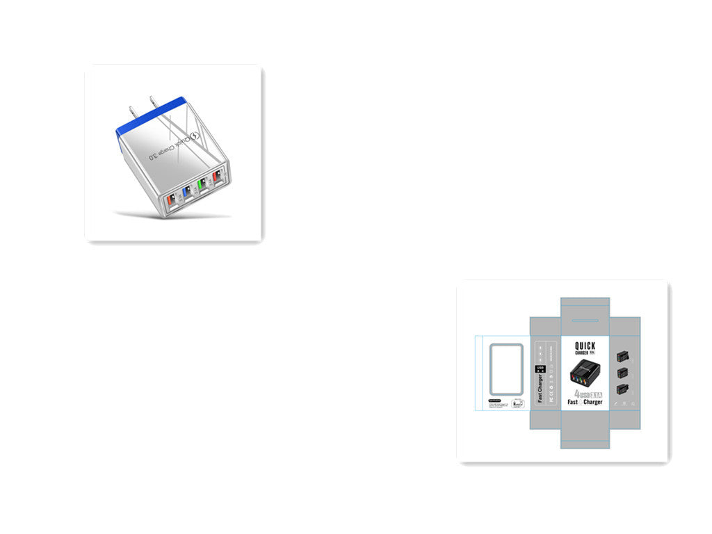 Swift Charge 4-Port USB Wall Charger: Quick Charge 3.0 Adapter