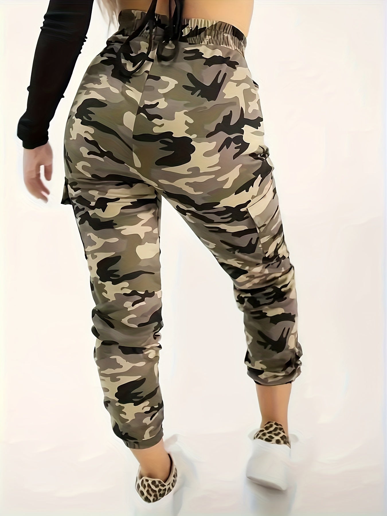 Flap Pockets Drawstring Waist Pants