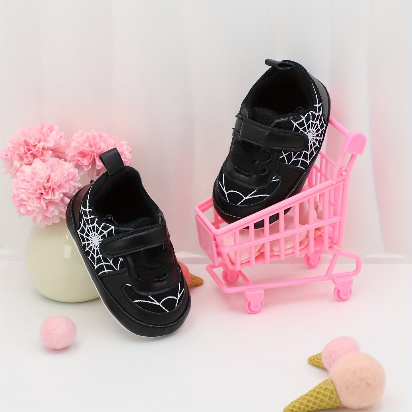 🕷️ Baby Learning Shoes - Spider Web Design