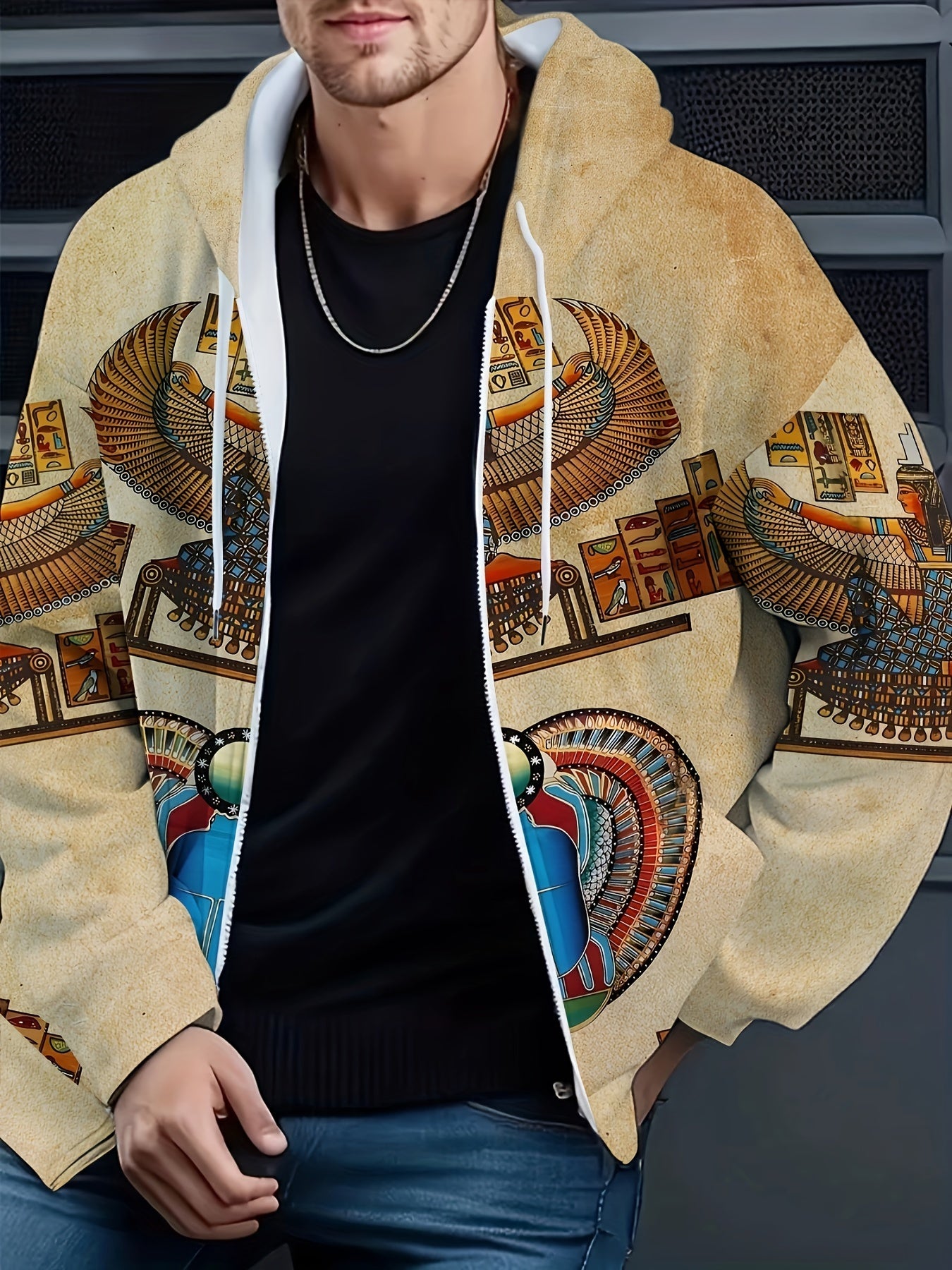 👑 "Pharaoh Vibes" Zip-Up Hoodie Jacket 🌼