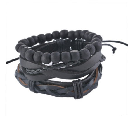 Retro Punk Wrap Bracelet: Multilayer Beaded Leather Bracelet for Men and Women, Vintage Punk Jewelry