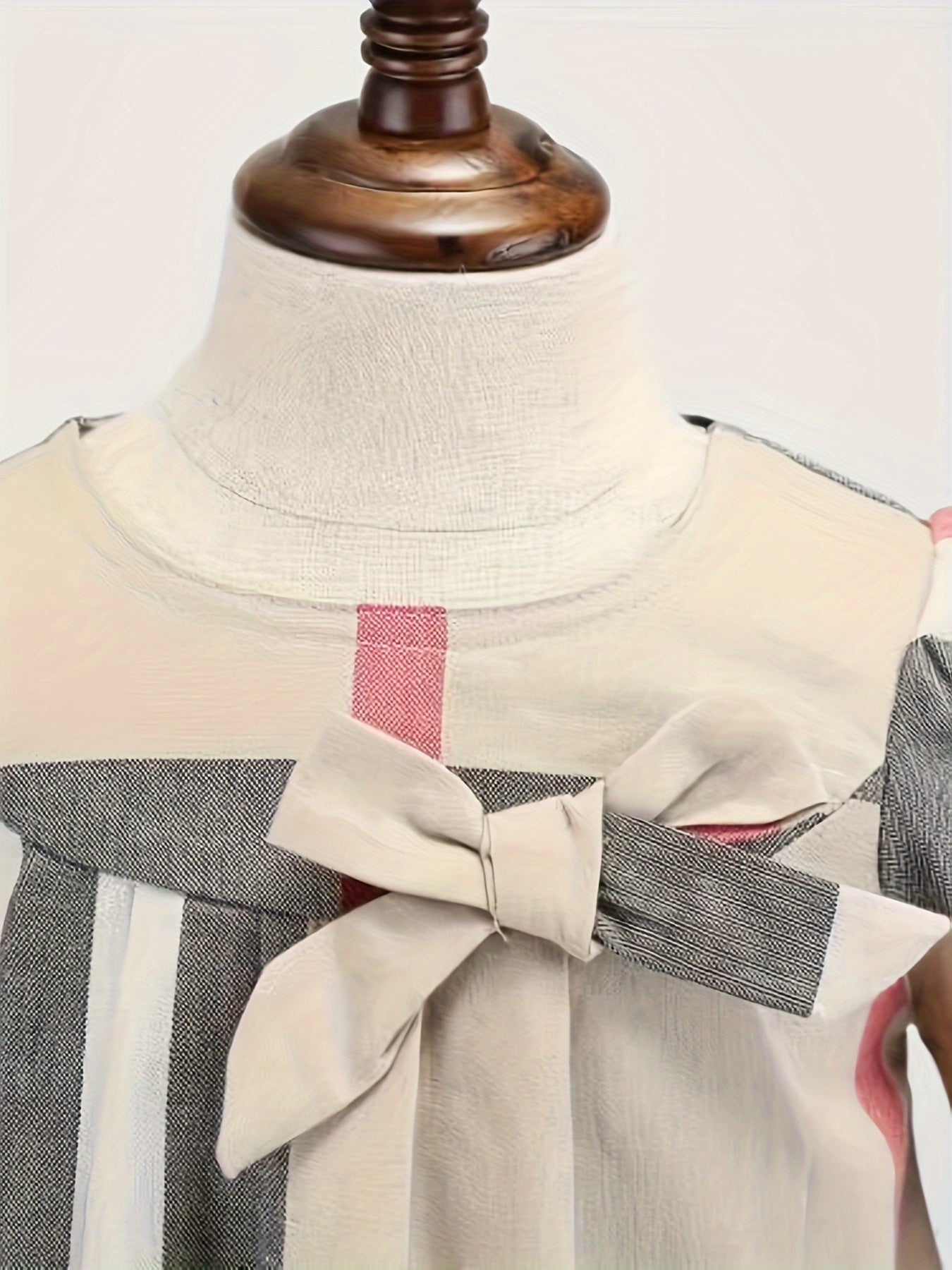 👗 Girls' Breathable & Trendy Plaid Bowknot Dress 👗