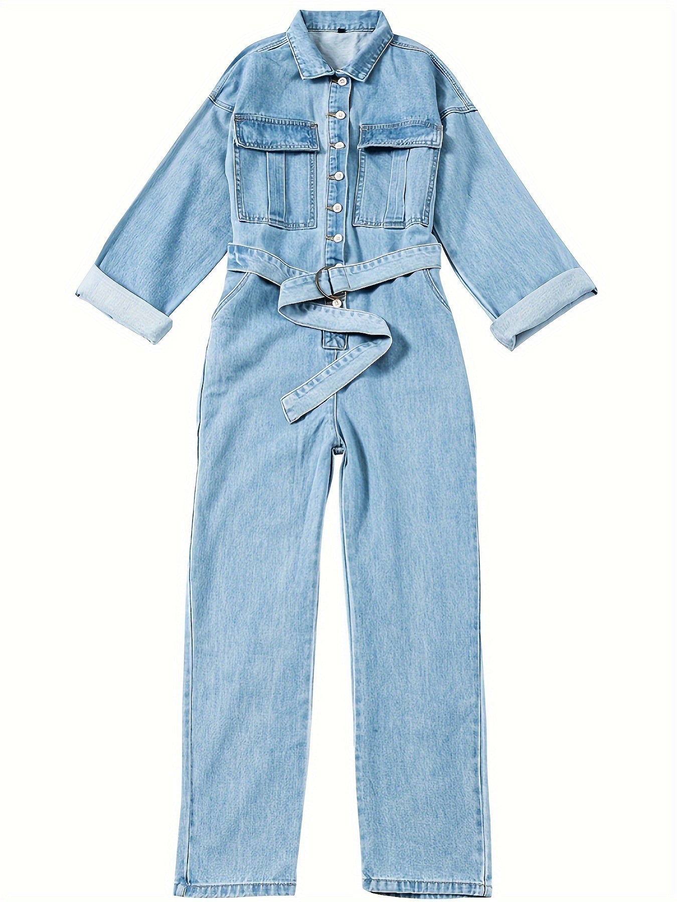 👖 "Casual Comfort" Blue Denim Jumpsuit 🌟