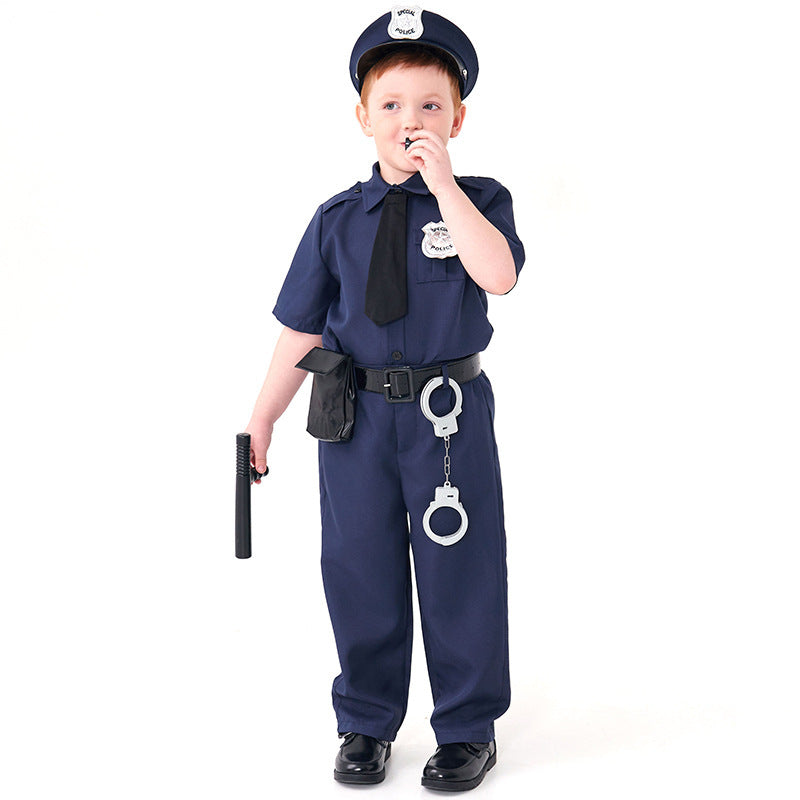 Halloween Boy Police Uniform Suit