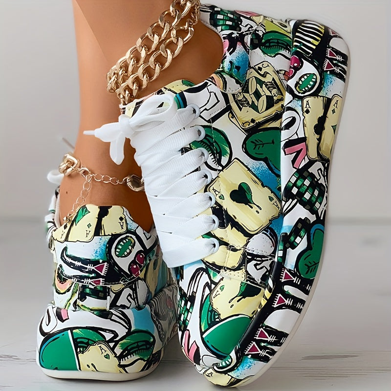 Urban Vibe Graffiti Platform Sneakers 🎨👟