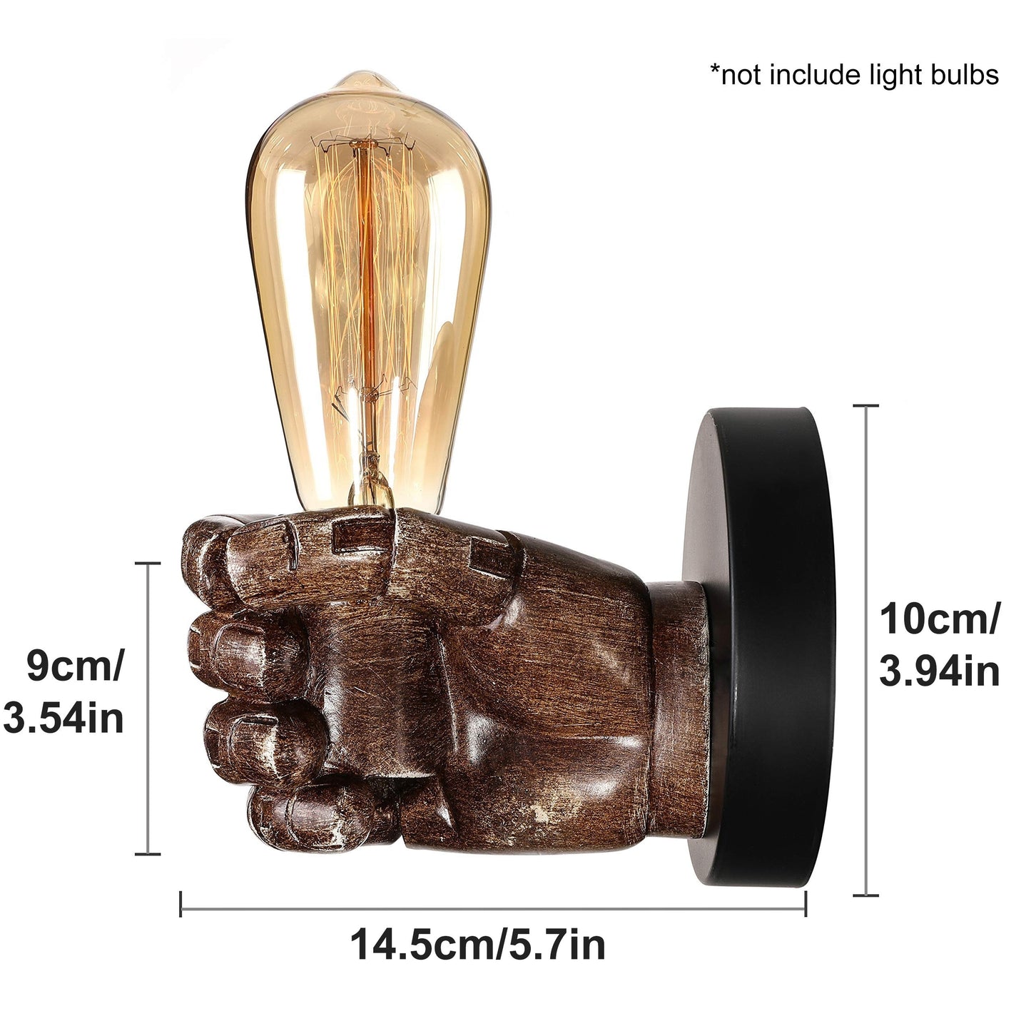 🖐️ Fist Light: Industrial Style Wall Lamp 🌟