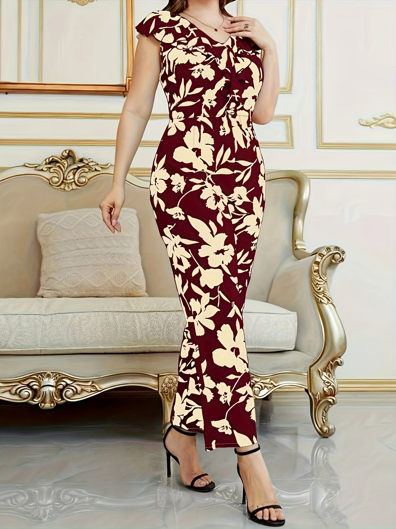 Boho Blossom Ruffle Sleeve Jumpsuit