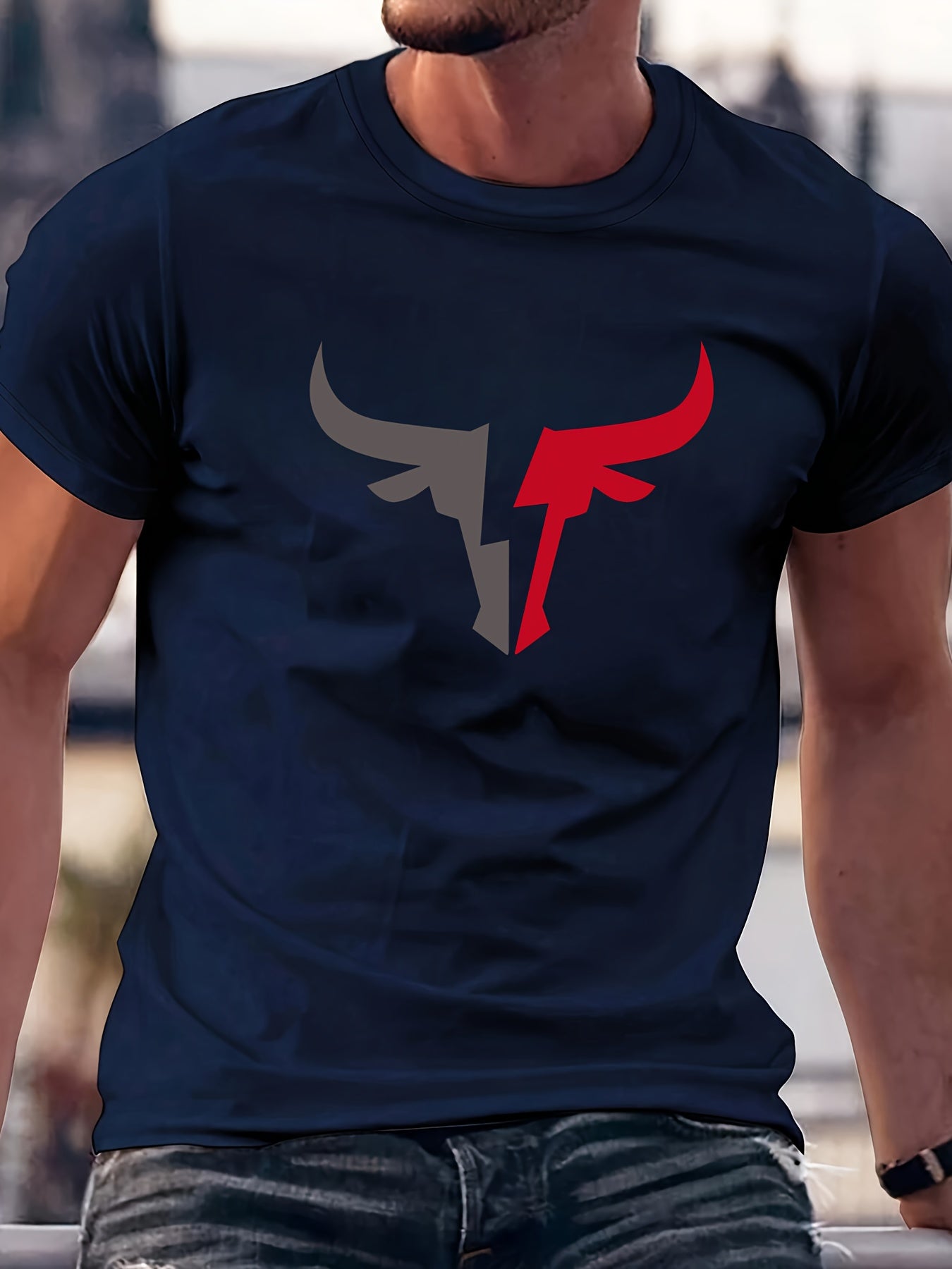 🐂 Men's 100% Cotton Bull Graphic Print T-shirt