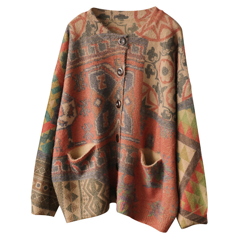 Autumn New Tops Loose Artistic Long Sleeve Sweater