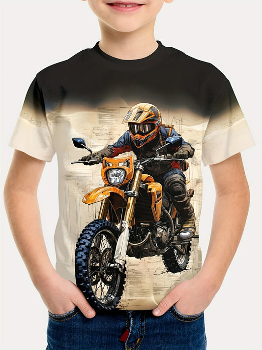 🚵‍♂️ Mountain Bike 3D Effect T-Shirt for Boys – Cool, Lightweight, and Comfy Summer Wear 🌟