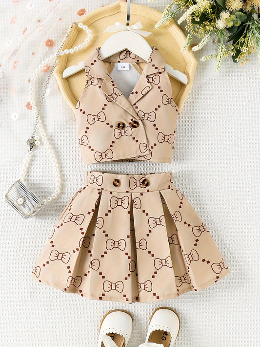 🎀 Bows Pattern 2PCS Girl's Outfit 🎀