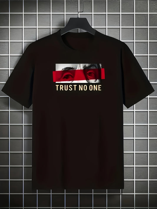 🕶️ Men's 100% Cotton "TRUST NO ONE" Graphic Print T-shirt