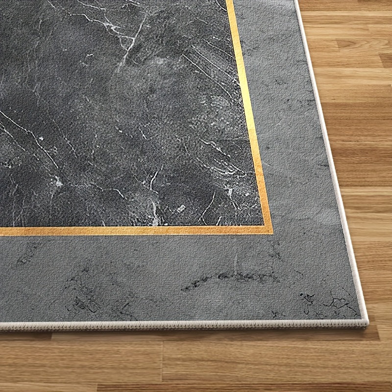 🌟 Velvet Luxe: Gray Distressed Area Rug 🛋️