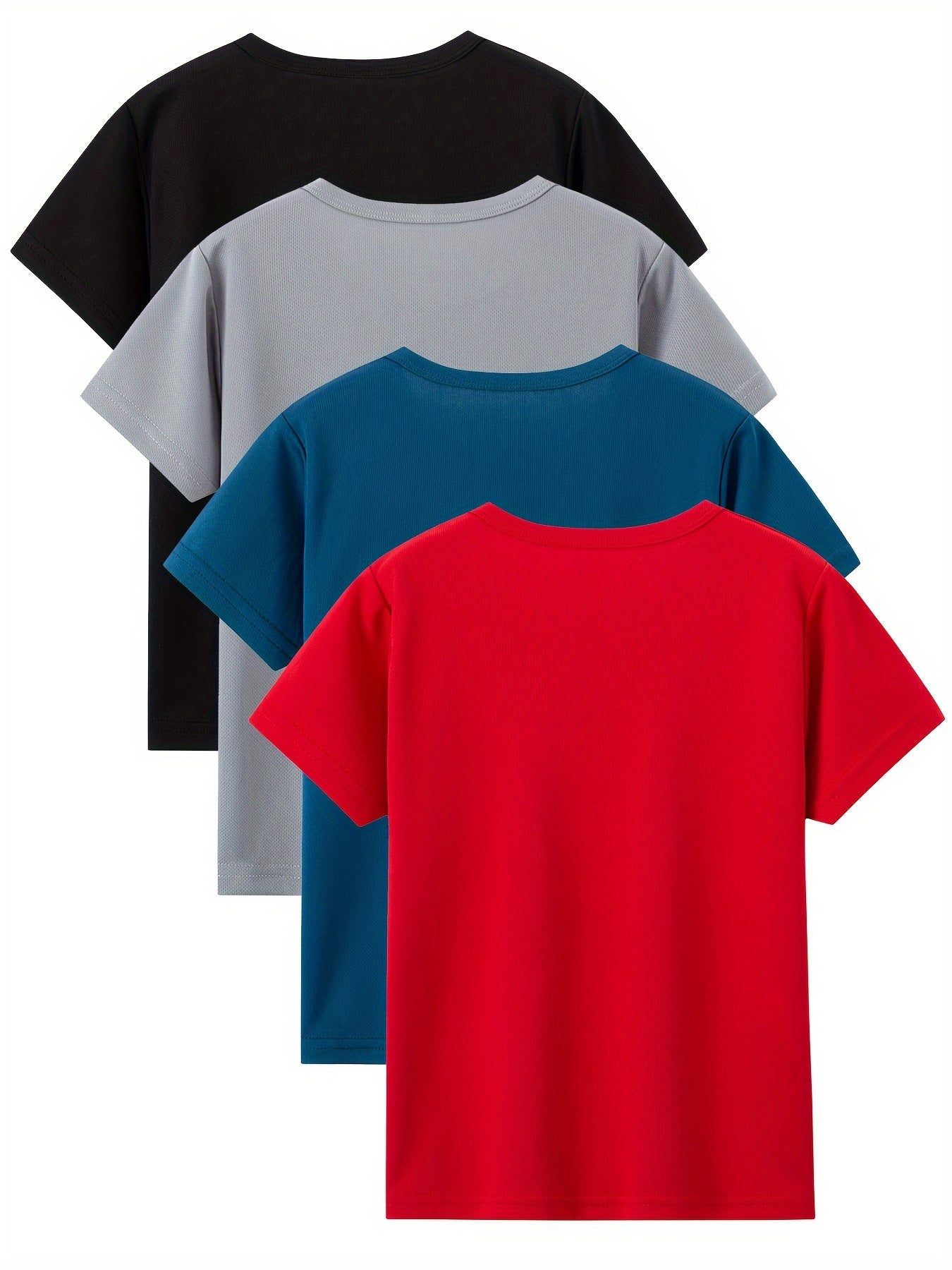 🏅 4-Piece Boys' Summer Sports Tee Set – Casual Mesh Quick-Dry Athletic T-Shirts 🌟