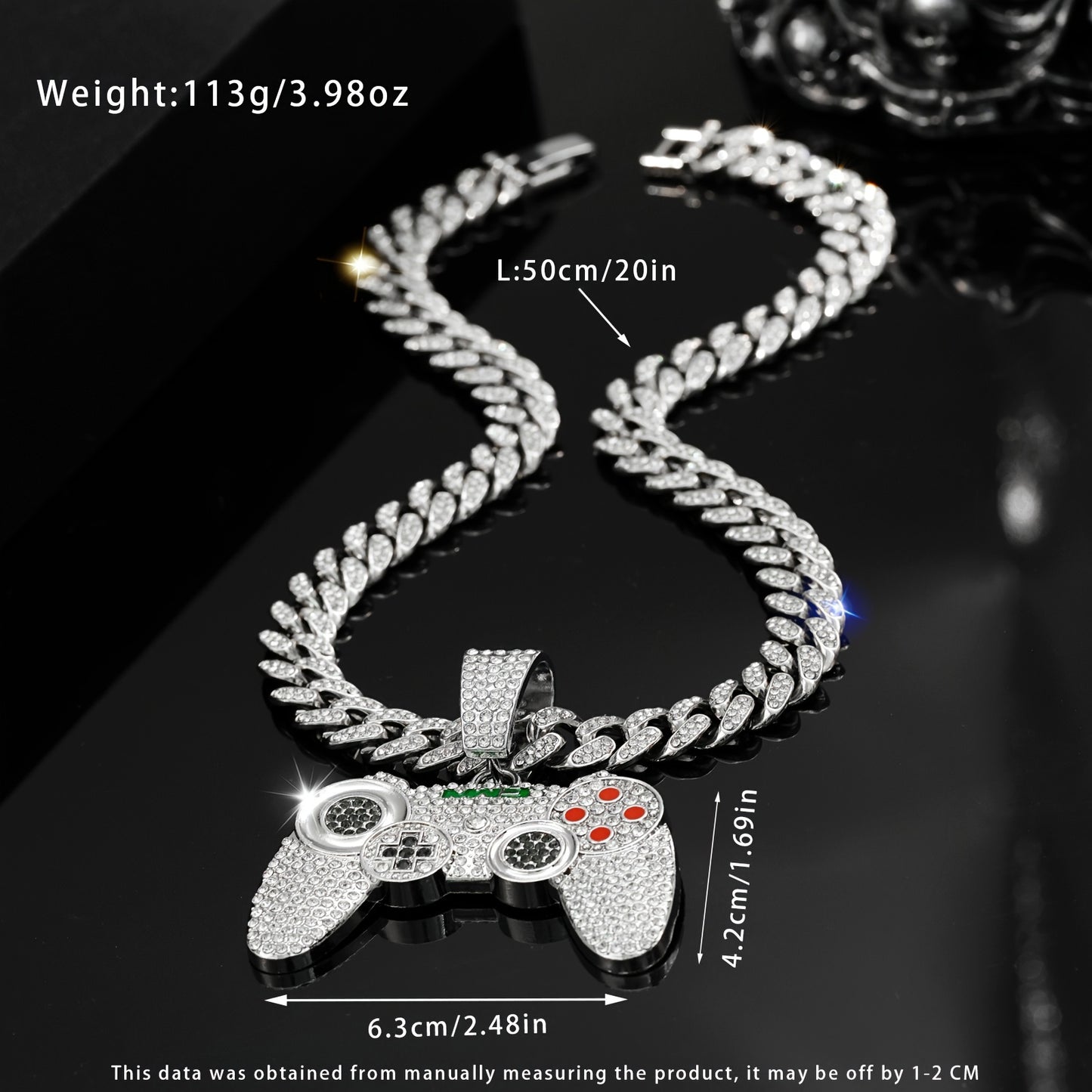 🎮 Retro Game Controller Pendant Necklace – Hip-Hop Cuban Chain Chic 🌟