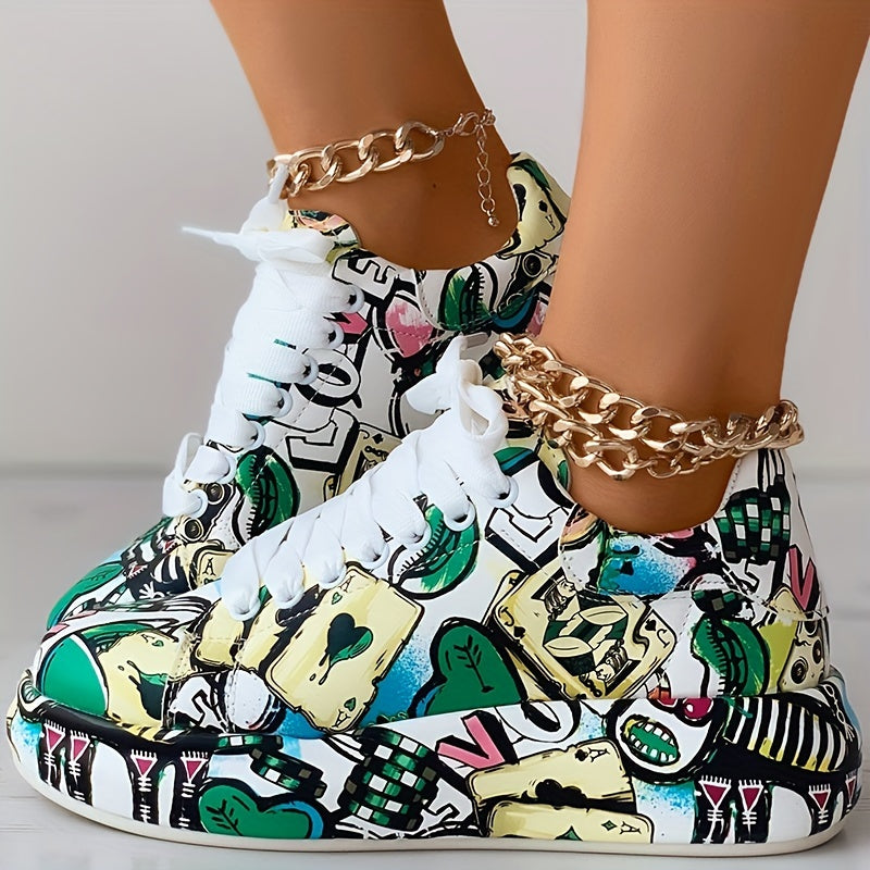 Urban Vibe Graffiti Platform Sneakers 🎨👟