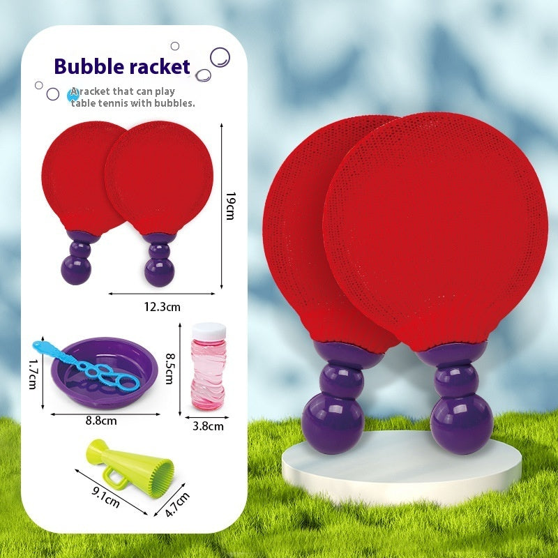 Children's Educational Parent-child Interactive Elastic Blowing Outdoor Bubble Racket