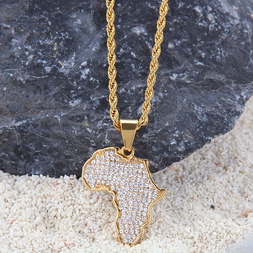 Fashion Golden African Map Pendant Necklace 🌍✨