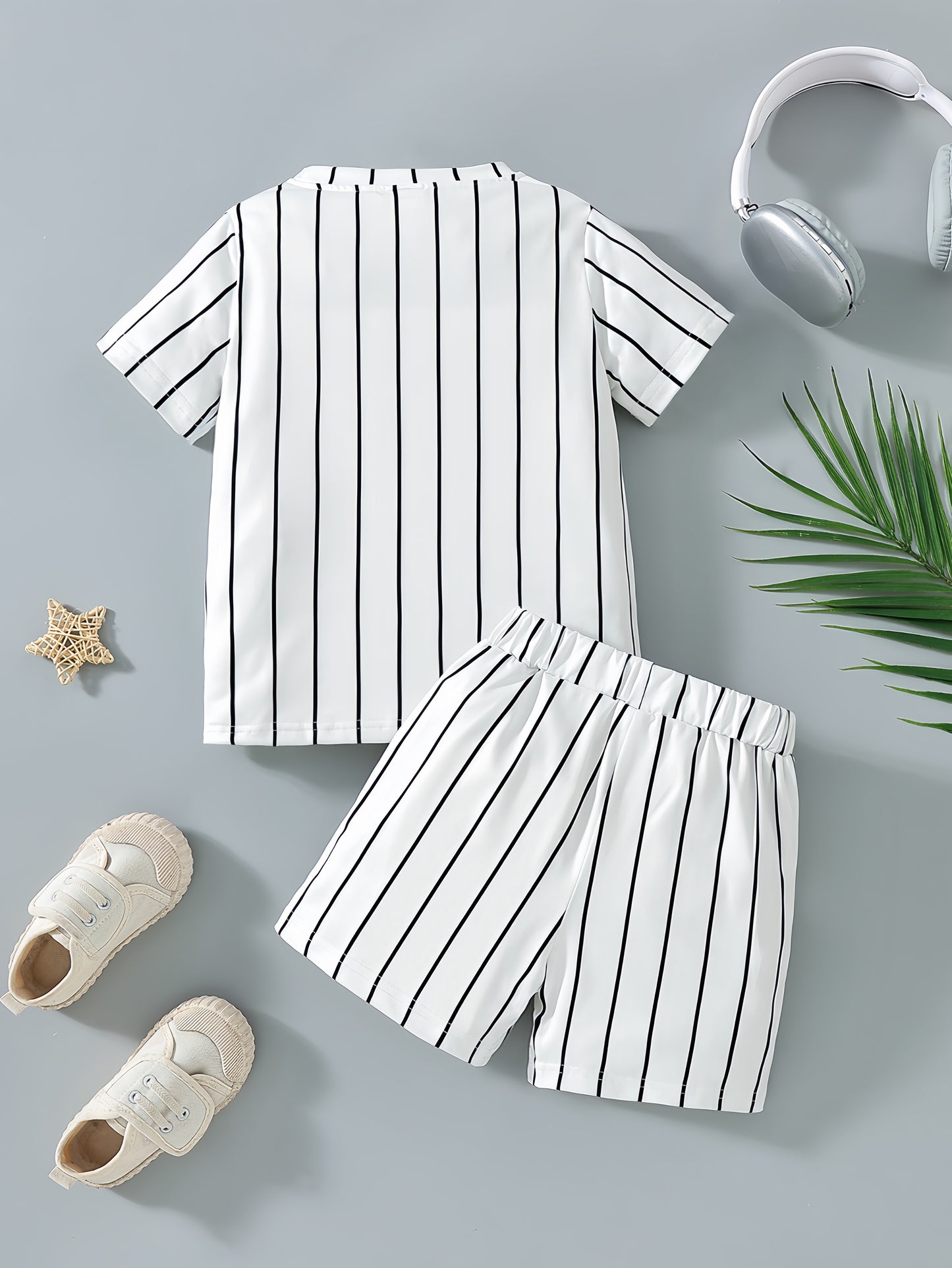 🌟 Boys' Cool Striped Letter Print Set 🌟