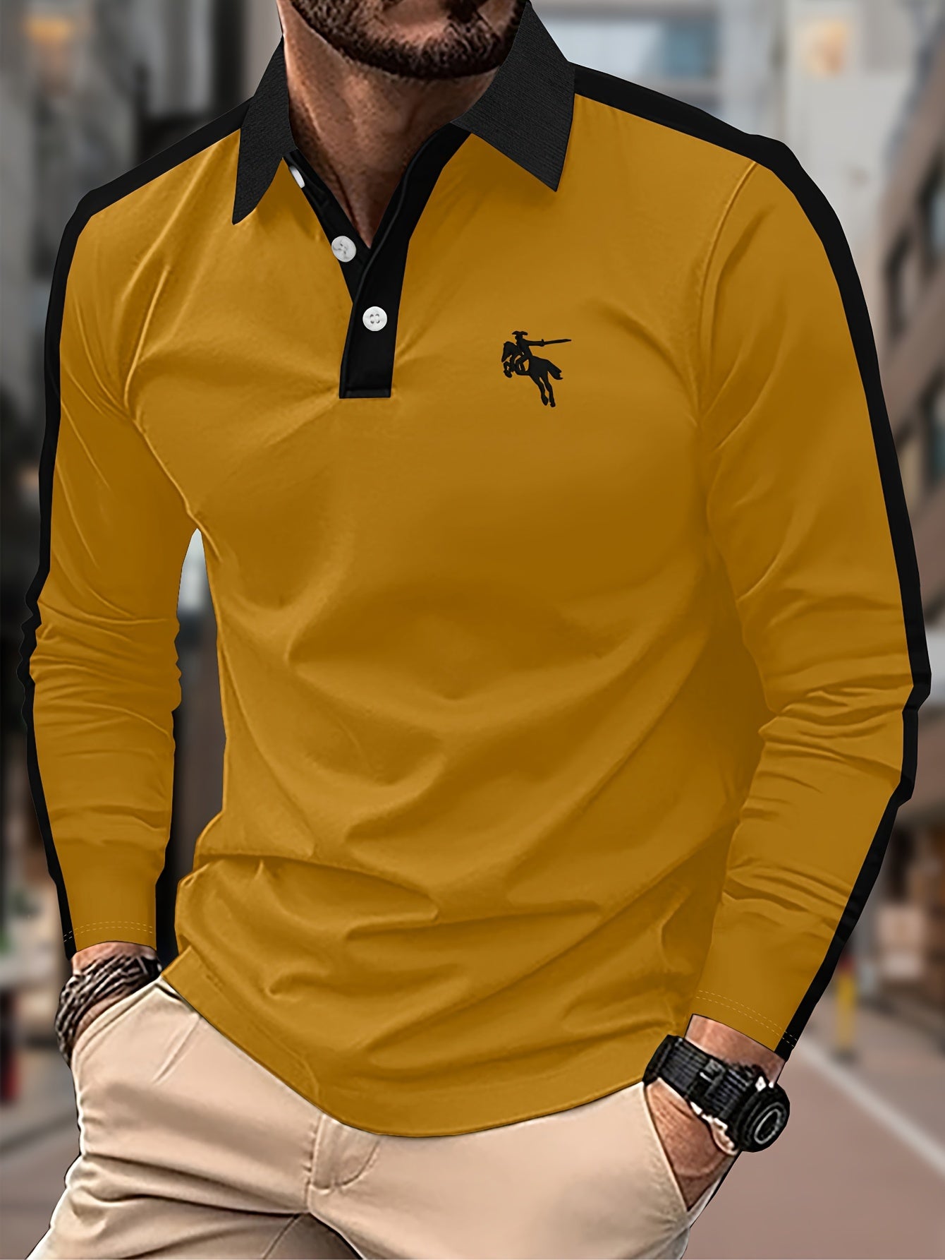 🐎 Men's Embroidered Horse Pattern Lightweight Long Sleeve Shirt 🌟