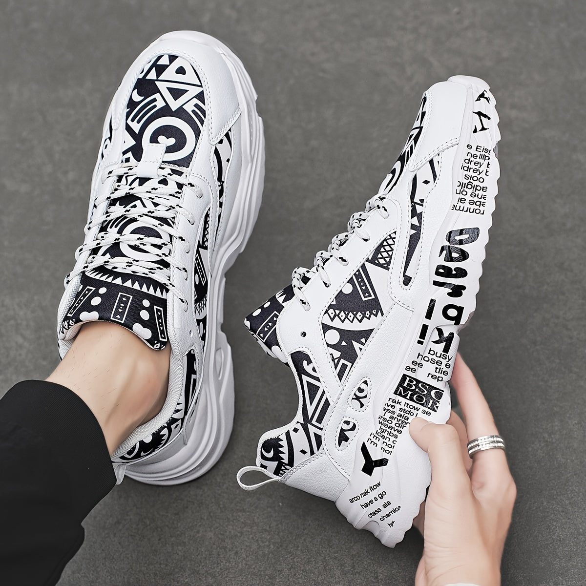 Urban Graffiti Lace-Up Sneakers 🎨👟