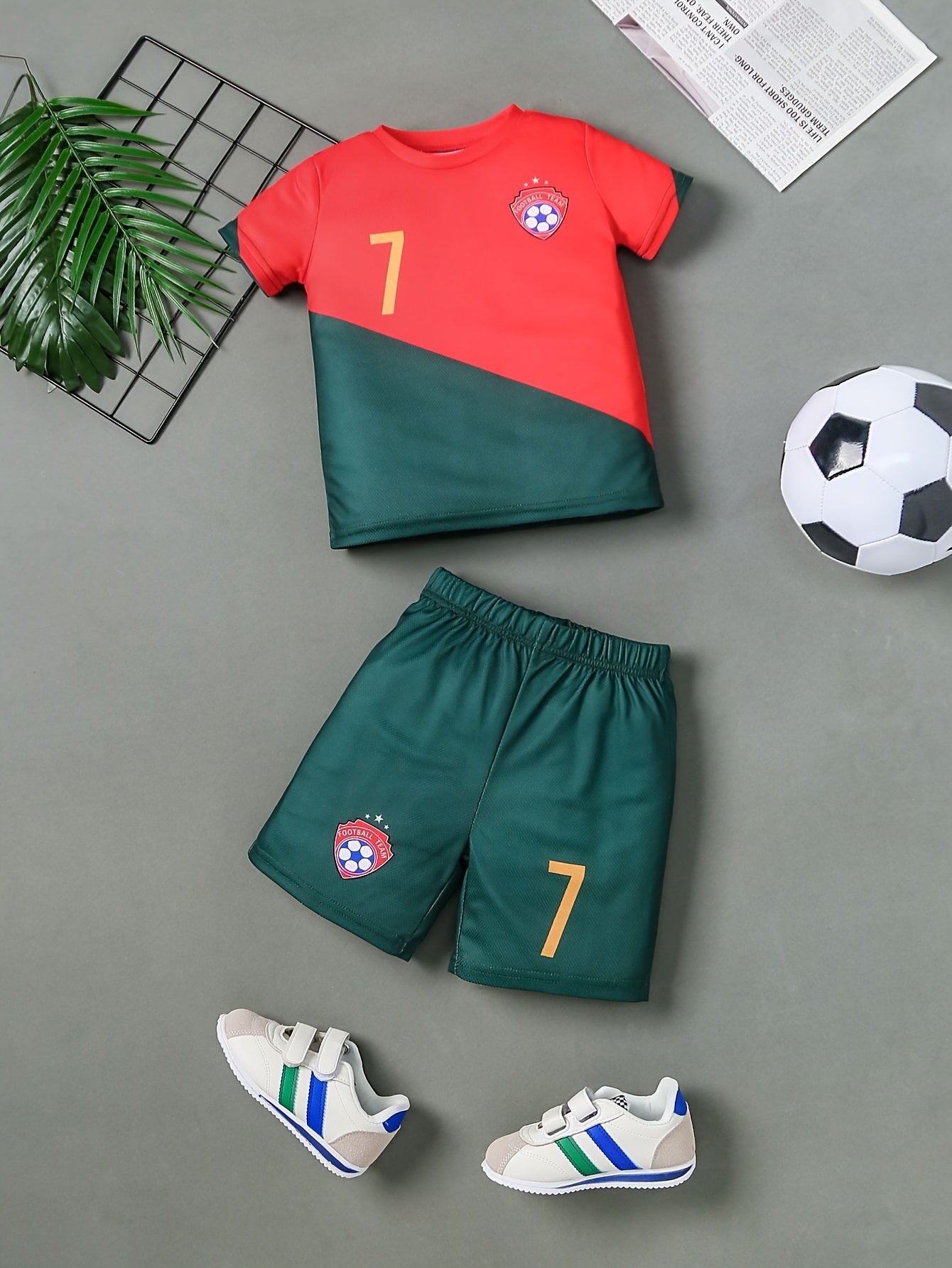 ⚽️ Boys 2-Piece Summer Sportswear Set – Quick-Dry T-Shirt & Shorts 👕